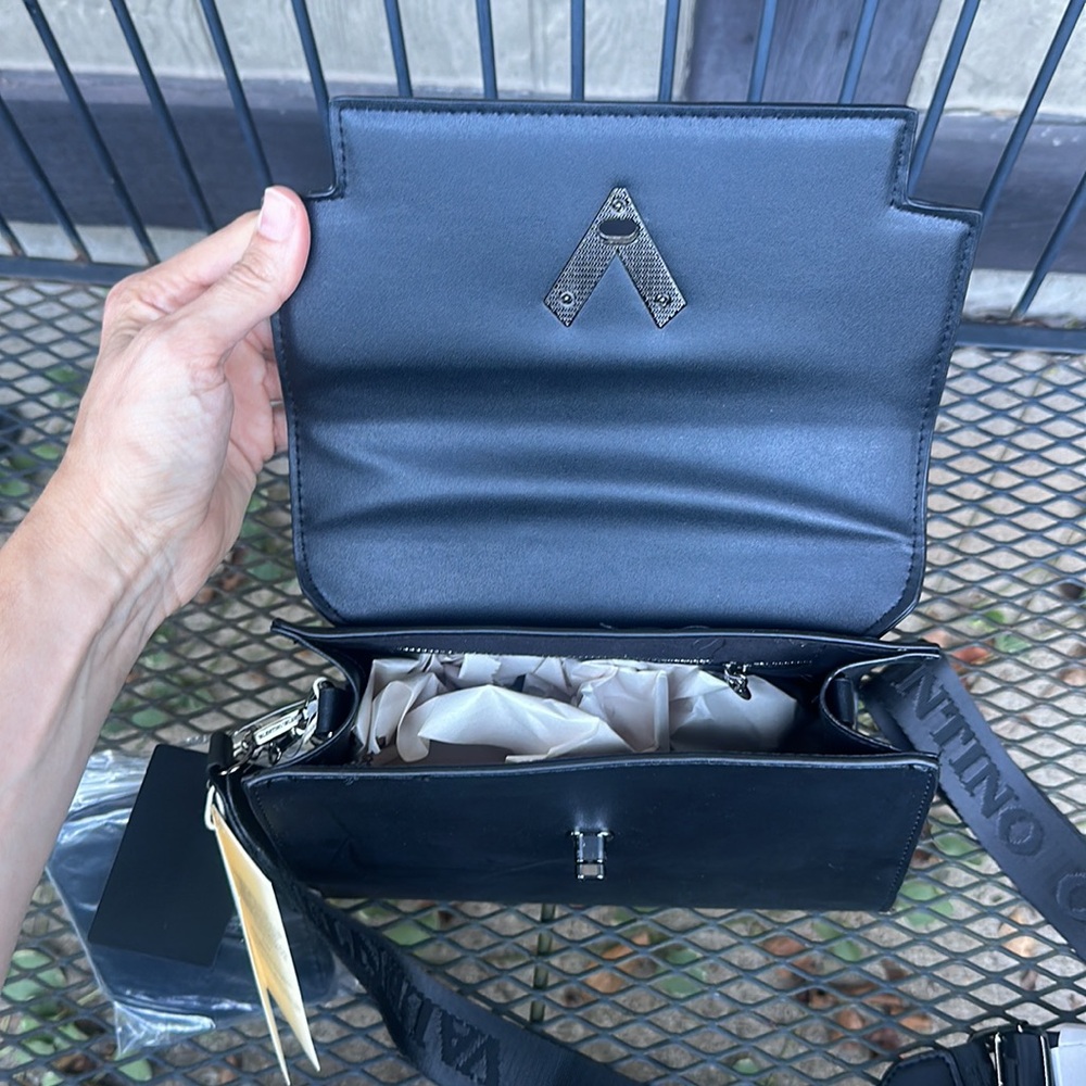 Valentino Orlandi Black Studded Crossbody Bag with Additional Wallet - Picture 15 of 16
